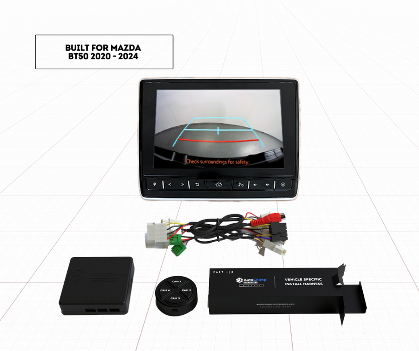 AutoChimp Multi-Camera Kit for Mazda BT50 2020 to 2024 | Seamless Camera Integration for Mazda BT50 Factory Screen | AC-MULTI-CAM-BT50-2020