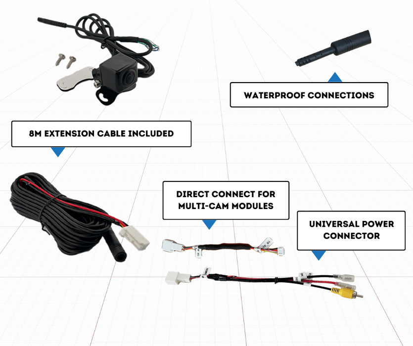 AutoChimp Pro HD Bracket Camera with Pro Series Connection Kit | Universal HD Reverse Camera | AC-PROBRACKET-CAM-KIT