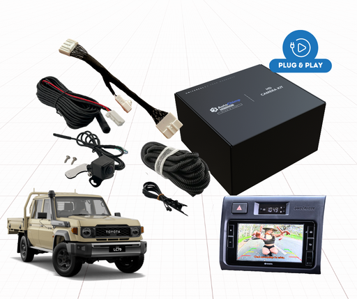 Plug & Play Reverse Camera kit for the new Toyota Landcruiser 70 series. Easy to install and retains vehicle warranty. Simply mount and connect no programming required. Perfect for DIY Installation. Made for Toyota this kit is the perfect way to add a reverse camera to the Land Cruiser 70 series.