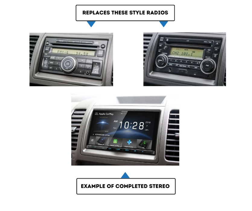 Kenwood Stereo Kit for Nissan Navara D40 2005 to 2014 | Stereo Replacement Kit | AC-D40-KEN-2005