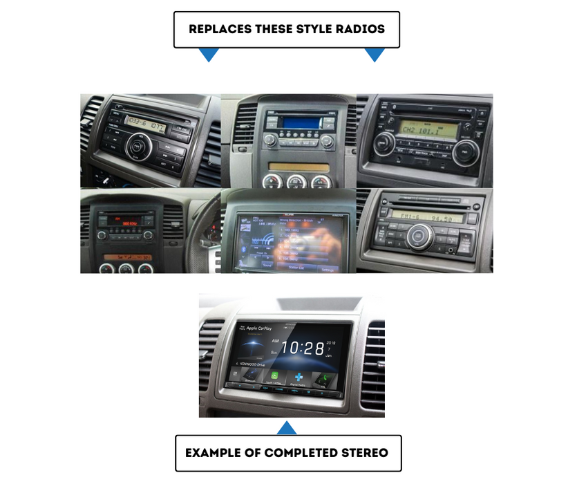 Kenwood Stereo Kit for Nissan Pathfinder R51 2005 to 2013 | Stereo Replacement Kit | AC-R51-KEN
