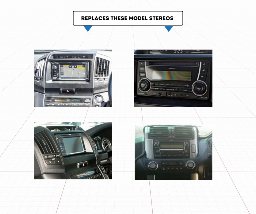 Kenwood Stereo Kit for Toyota Prado 200 Series 2007 to 2021 | Stereo Replacement Kit | AC-PRADO200-KEN