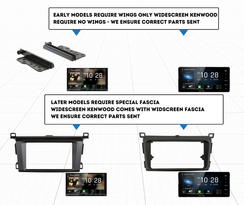 Kenwood Stereo Kit for Toyota RAV4 2006 to 2018 | Stereo Replacement Kit | AC-RAV4-KEN-2006