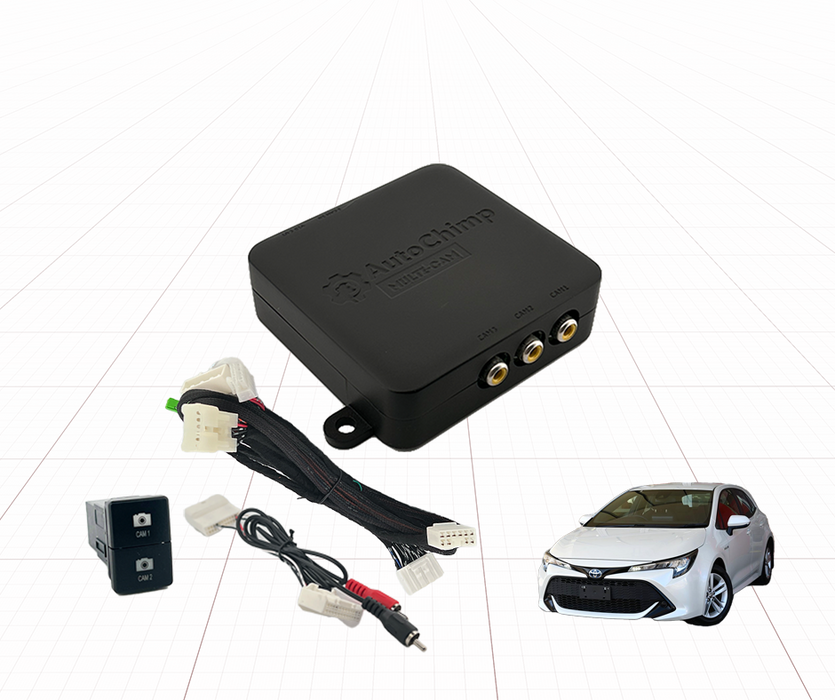 AutoChimp Dual Camera Kit for Toyota Corolla 2017 - 2019 | Reverse Camera On Switch + 2nd Camera Interface | AC-DUAL-COROLLA-2017