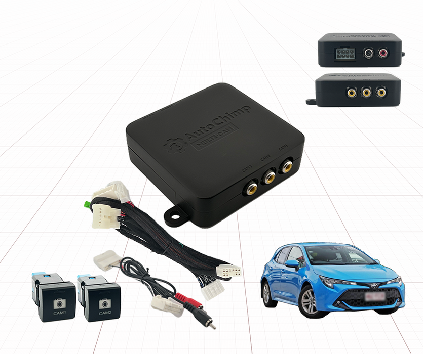 AutoChimp Dual Camera Kit for Toyota Corolla 2020 - 2023 | Reverse Camera On Switch + 2nd Camera Interface | AC-DUAL-COROLLA-2020