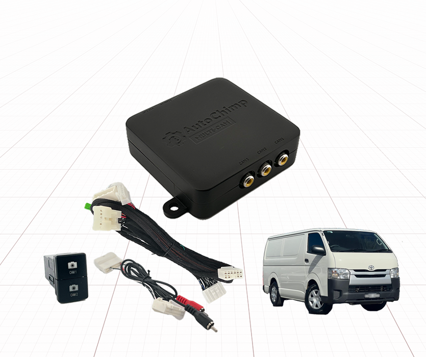 AutoChimp Dual Camera Kit for Toyota Hiace 2016 - 2019 | Reverse Camera On Switch + 2nd Camera Interface | AC-DUAL-HIACE-2016