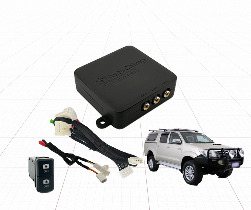 AutoChimp Dual Camera Kit for Toyota Hilux 2010 - 2013 | Reverse Camera On Switch + 2nd Camera Interface | AC-DUAL-HILUX-2010