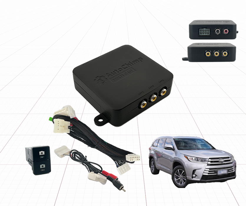 AutoChimp Dual Camera Kit for Toyota Kluger 2014 - 2019 | Reverse Camera On Switch + 2nd Camera Interface | AC-DUAL-KLUGER-2014
