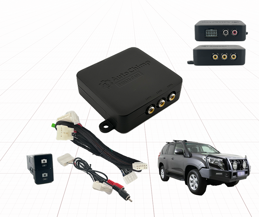 AutoChimp Dual Camera Kit for Toyota Landcruiser 2016 - 2021 | Reverse Camera On Switch + 2nd Camera Interface | AC-DUAL-LANDCRUISER-2016