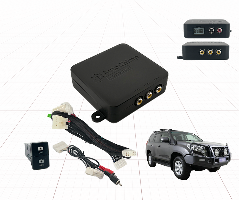 AutoChimp Dual Camera Kit for Toyota Landcruiser Prado 2014 - 2017 | Reverse Camera On Switch + 2nd Camera Interface | AC-DUAL-PRADO-2014