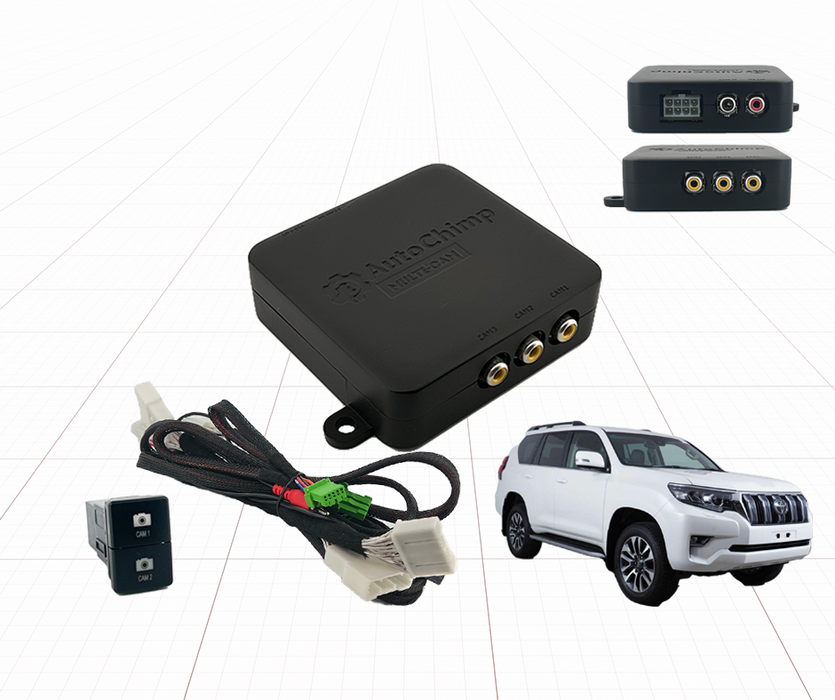 AutoChimp Dual Camera Kit for Toyota Landcruiser Prado 2021 - 2023 | Reverse Camera On Switch + 2nd Camera Interface | AC-DUAL-PRADO-2021