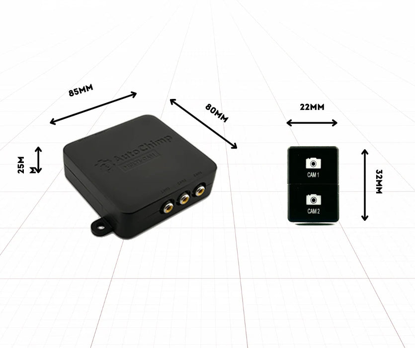 AutoChimp Dual Camera Kit for Toyota Landcruiser Prado 2021 - 2023 | Reverse Camera On Switch + 2nd Camera Interface | AC-DUAL-PRADO-2021